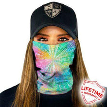 Load image into Gallery viewer, SA Co Multi-Purpose Face Shield - Rainbow Spiral