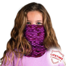 Load image into Gallery viewer, SA Co Kids Multi-Purpose Face Shield - Pink Mermaid Scales