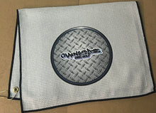 Load image into Gallery viewer, 16x26 “ProTowels” Microfiber Waffle Disc Golf/Golf Towel with Corner Grommet and Hook - “Steel Plate - Chains Or Dye”
