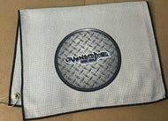 16x26 “ProTowels” Microfiber Waffle Disc Golf/Golf Towel with Corner Grommet and Hook - “Steel Plate - Chains Or Dye”
