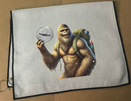16x26 “ProTowels” Microfiber Waffle Disc Golf/Golf Towel with Corner Grommet and Hook - “Bigfoot plays Disc Golf”