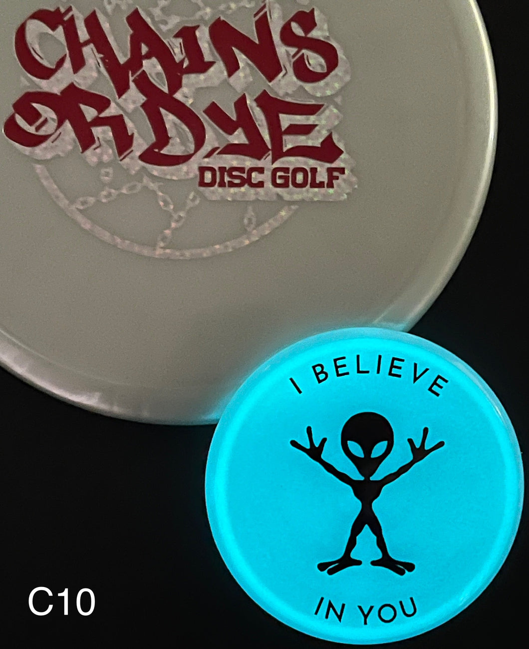 Dyed Axiom Total Eclipse Glow “Aliens Believe In You” - Lens Cap Mini Chains Or Dye