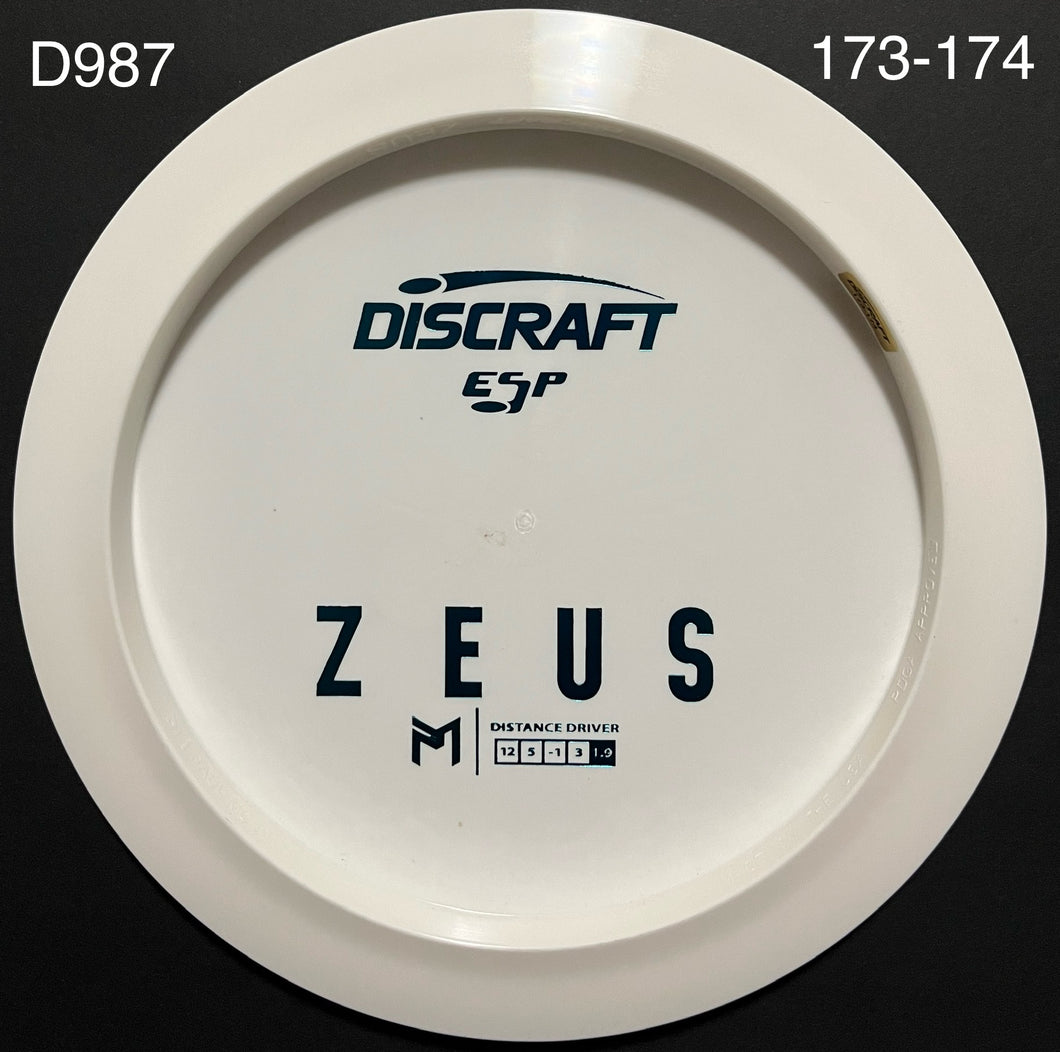 Discraft Paul McBeth Bottom Stamped Blank White ESP Zeus