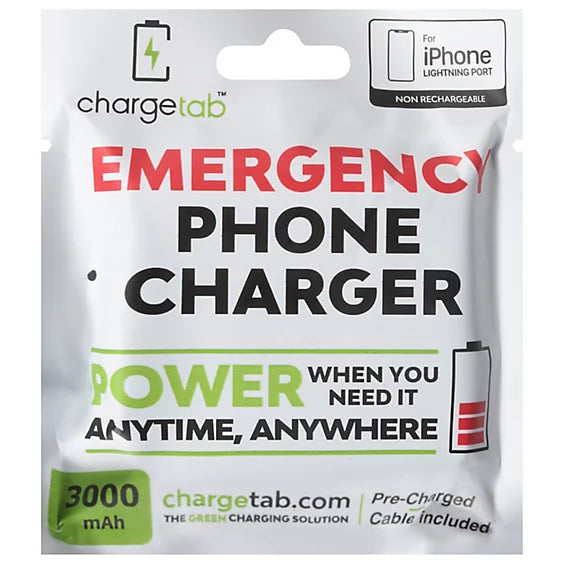 ChargeTab Emergency Phone Charger - iPhone Lightning