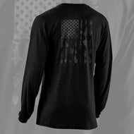 SA Co. Long Sleeve Cotton Shirt - Fins & Stripes - Black