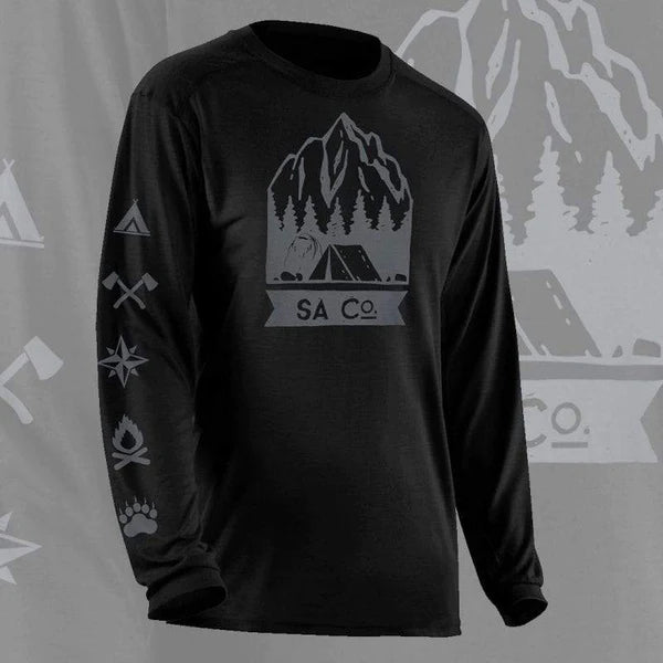 SA Co. Long Sleeve Cotton Shirt - Timber - Black