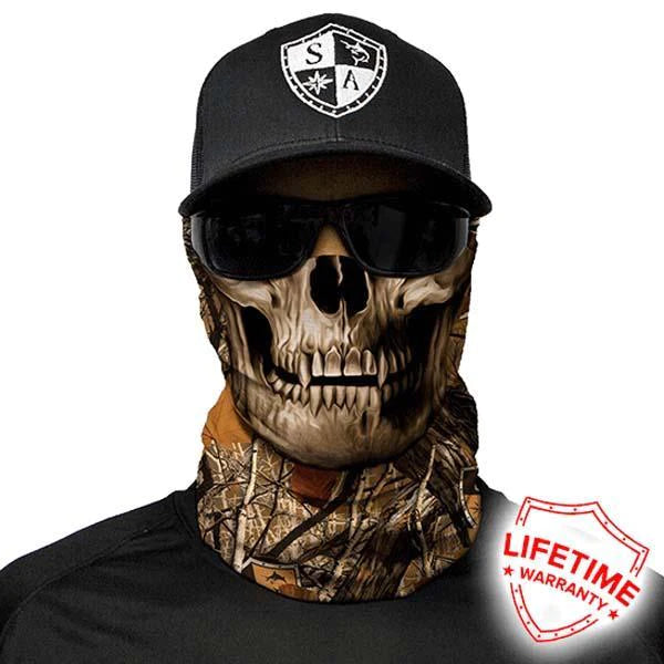 SA Co Multi-Purpose Face Shield - Forest Camo Skull