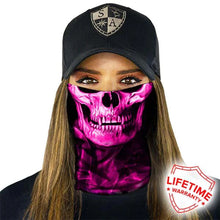 Load image into Gallery viewer, SA Co Multi-Purpose Face Shield - Skull Tech Pink Crow
